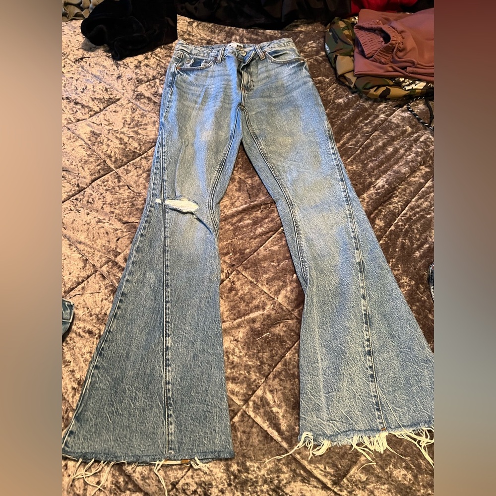 Forever 21 Light Blue Flared Jeans